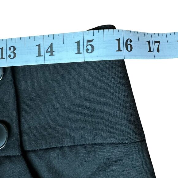 Theory Black Maryelia Tailor Pleated Mini Skirt Size 10 Pockets Classy w Buttons - Picture 9 of 10